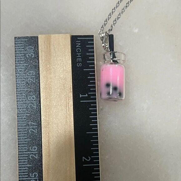 Charming Pink Bubble Tea Necklace - Picture 4 of 6